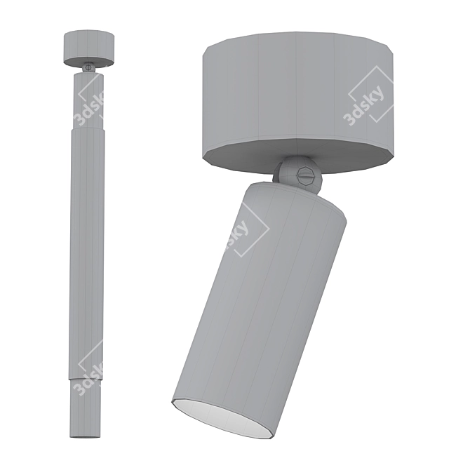 Sleek Cylinder Pendant Light 3D model image 2