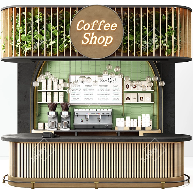 Cafe Fusion Stand 3D model image 1