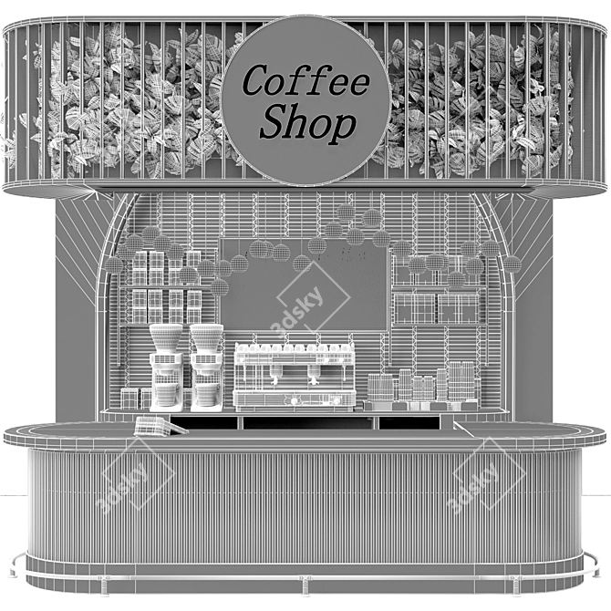 Cafe Fusion Stand 3D model image 4