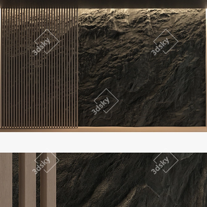 Decorative Stone Wall Panel Set 3D model image 5