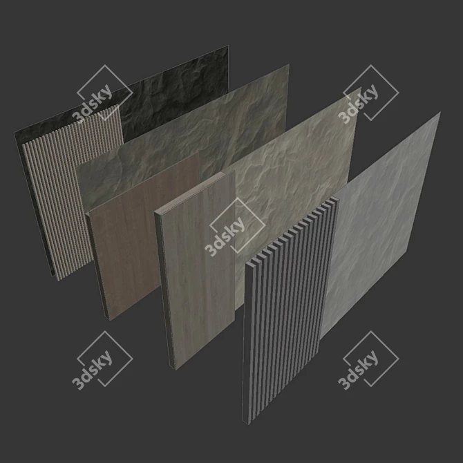 Decorative Stone Wall Panel Set 3D model image 6