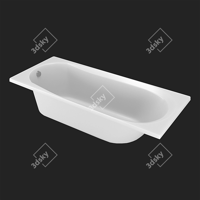 Elegant Acrylic Bathtub: TONI ARTI Calitri 170x70 3D model image 2