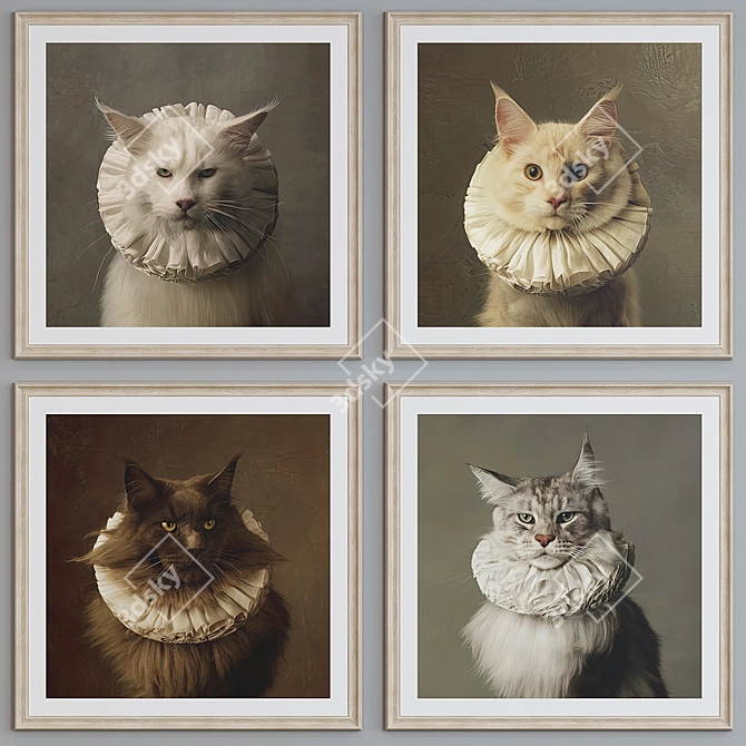Modern Classic Picture Frame Set 3D model image 3