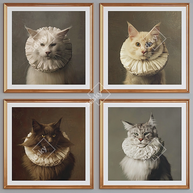 Modern Classic Picture Frame Set 3D model image 4