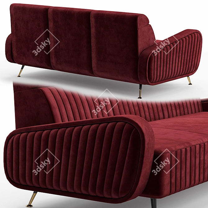 Harrison Upholstered Modern Sofa 3D model image 3