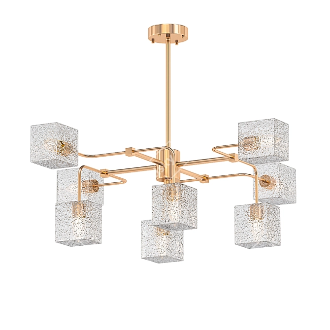 Elegant Crystal Brass Chandelier 3D model image 1