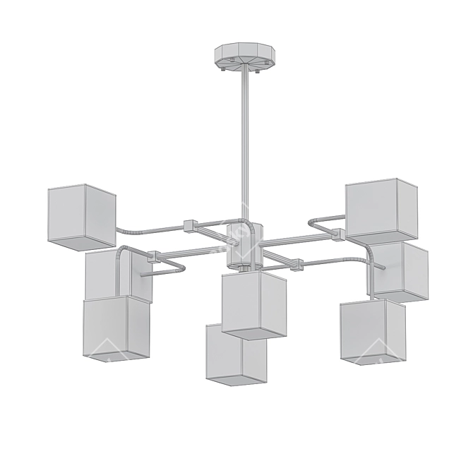 Elegant Crystal Brass Chandelier 3D model image 2