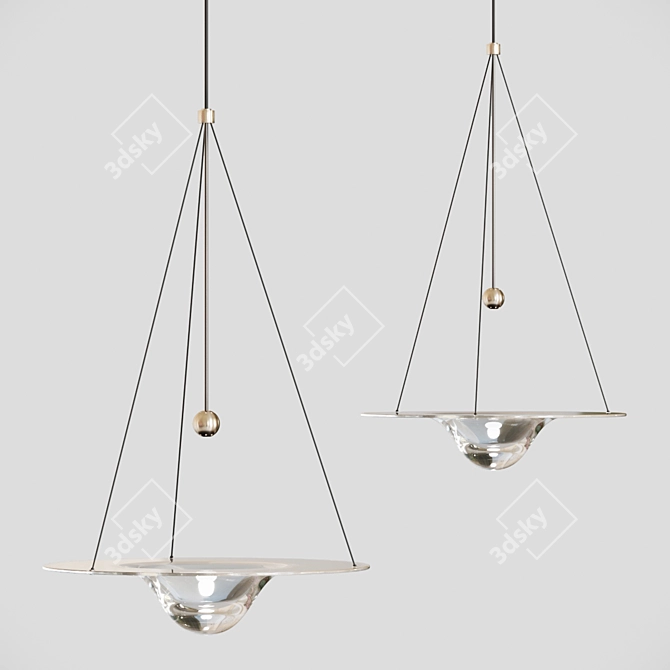 Modern Clear Glass Pendant Lamp 3D model image 1