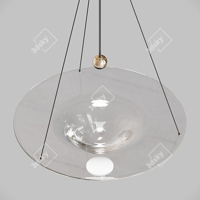 Modern Clear Glass Pendant Lamp 3D model image 2