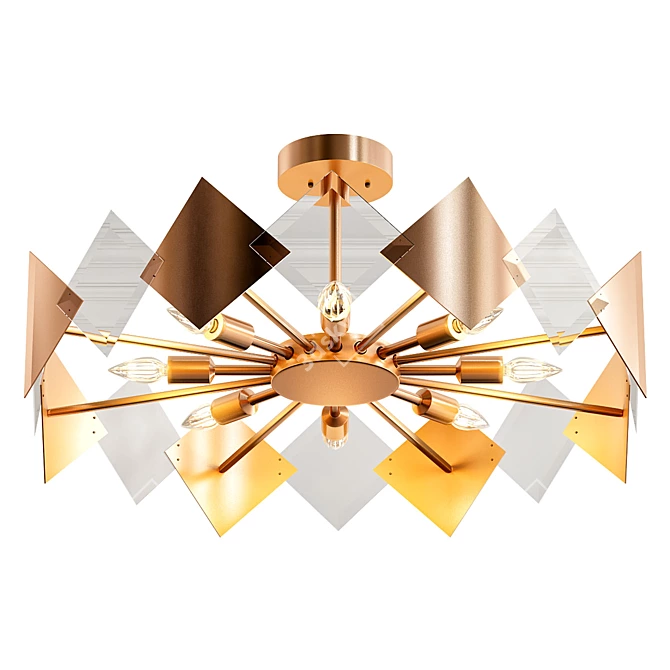 Modern Origami Chandelier: Eurosvet 3D model image 1