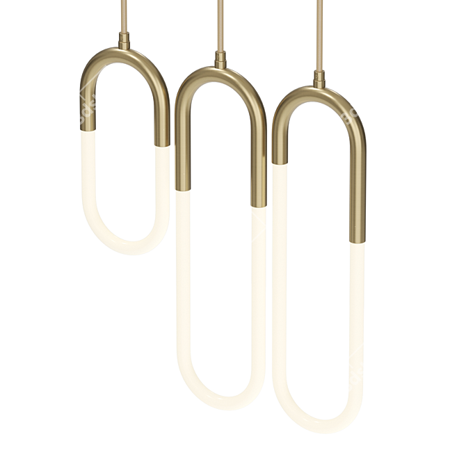 Elegant Tube Pendant Lamp 3D model image 5