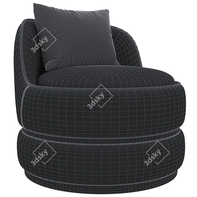 Modern Teal Swivel Vanity Chair 3D model image 6