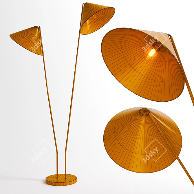 TK Lighting Black Metal Cone Pendant 3D model image 2