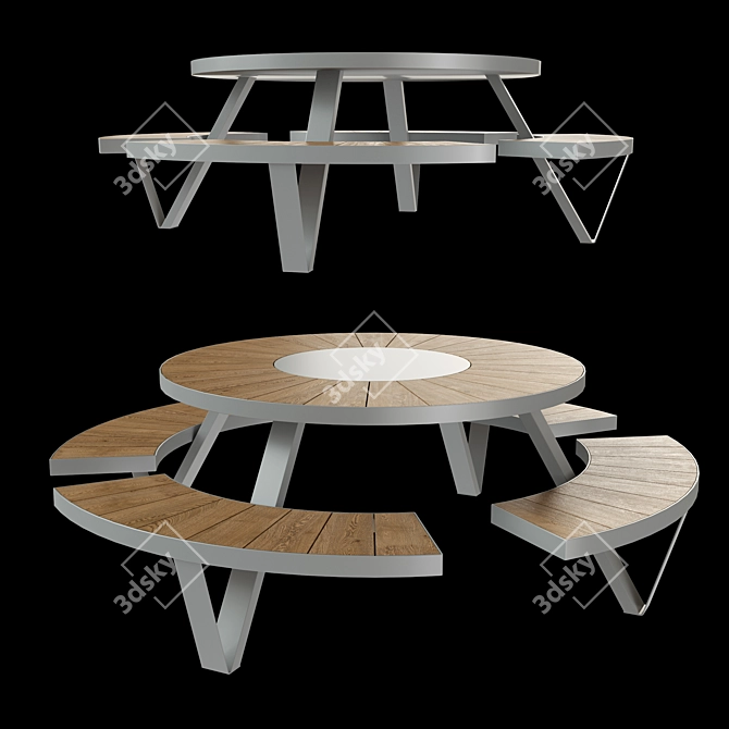 Title: PANTAGRUEL Bench - Modern and Stylish Outdoor Seating 3D model image 1