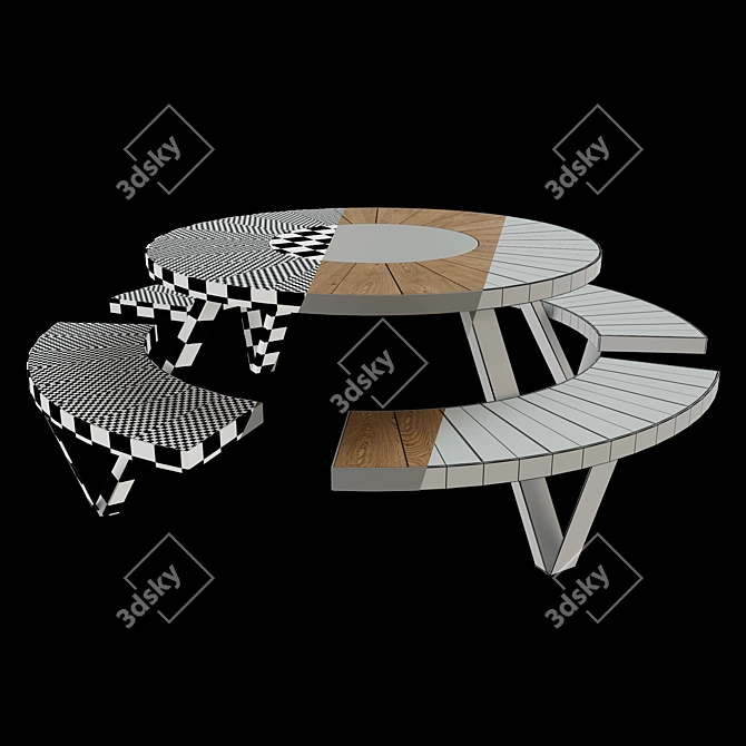 Title: PANTAGRUEL Bench - Modern and Stylish Outdoor Seating 3D model image 2