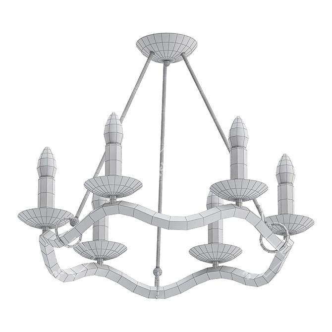 Elegant ROOSEVELT Pendant Chandelier 3D model image 2