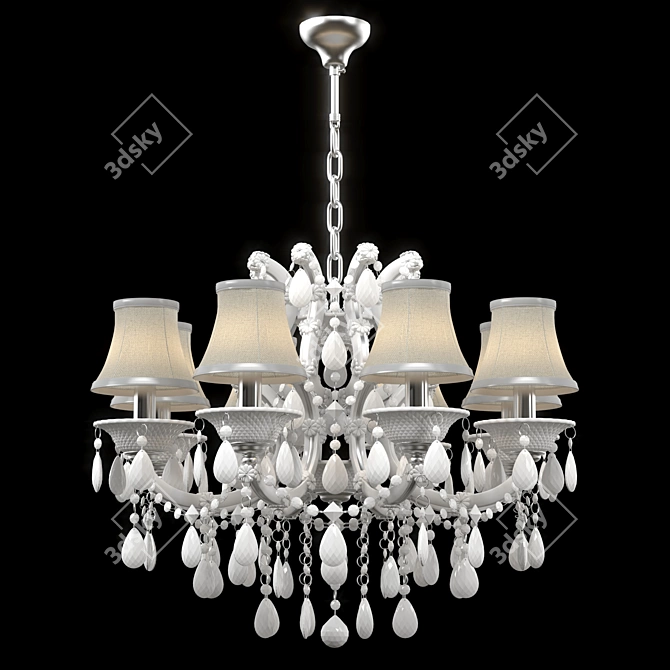 Princia White Crystal Pendant 3D model image 1