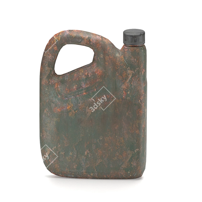 Rustic Metal Canister - Vintage Storage Solution 3D model image 2