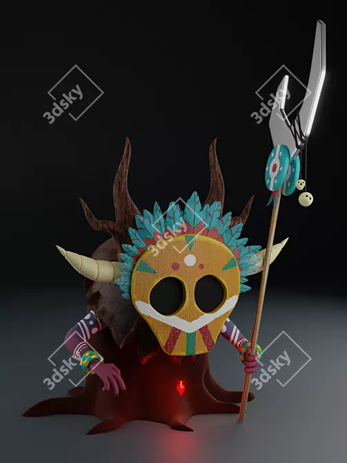 Title: Mystic Shaman Figurine 3D model image 1