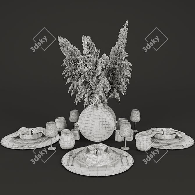 Luxury Table Setting 3D Model 3D model image 4