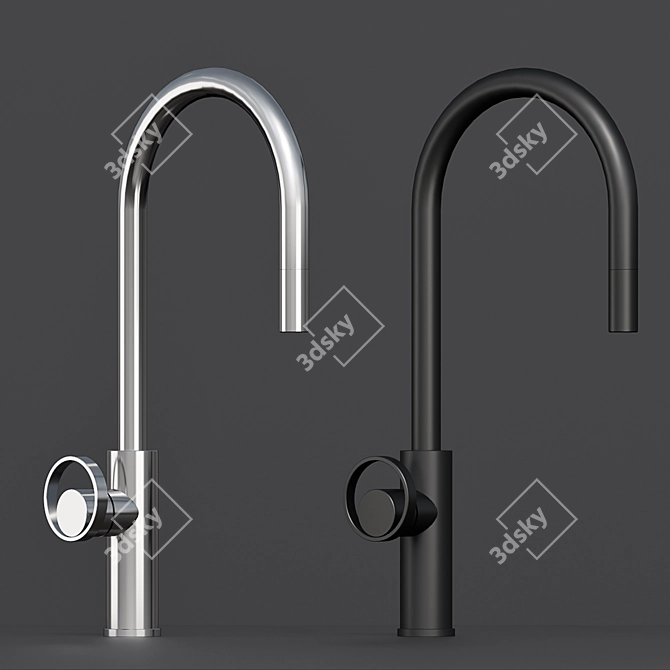 Eclissi C-Spout Pull Down Kitchen Faucet 3D model image 1