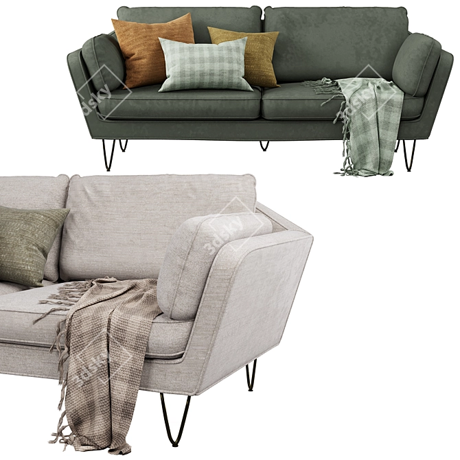 Stylish and Comfortable La Redoute Sofa 3D model image 3