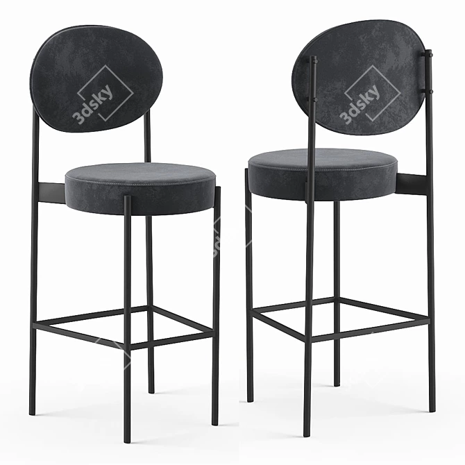 Modern Metal Bar Stool: Stool 4 High 3D model image 1