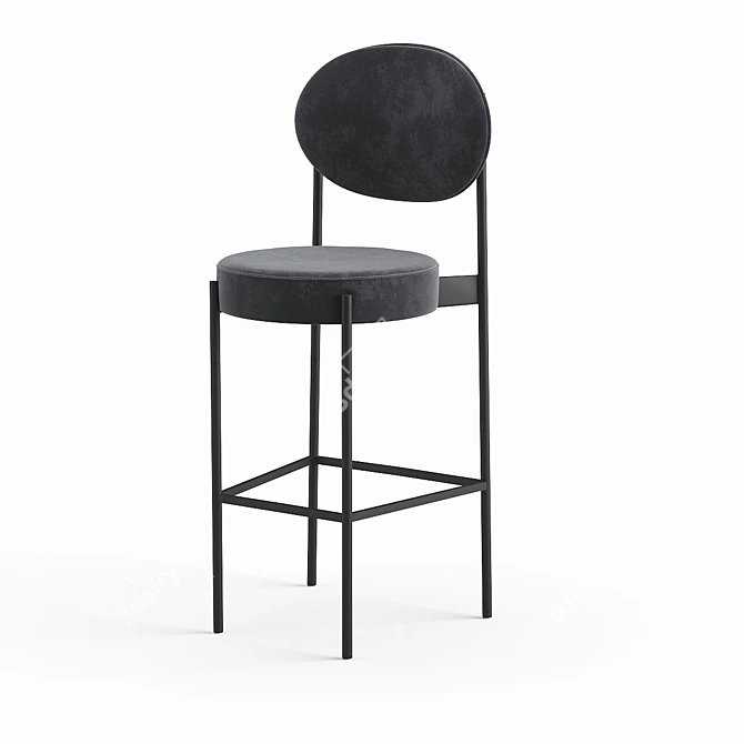 Modern Metal Bar Stool: Stool 4 High 3D model image 2