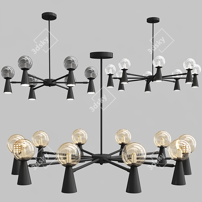 Elegant ABELINA Chandeliers with Integra 3D model image 11
