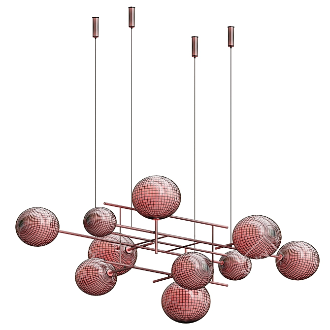 Elegant Galotti Chandelier: Bolle Orizzontale 3D model image 3