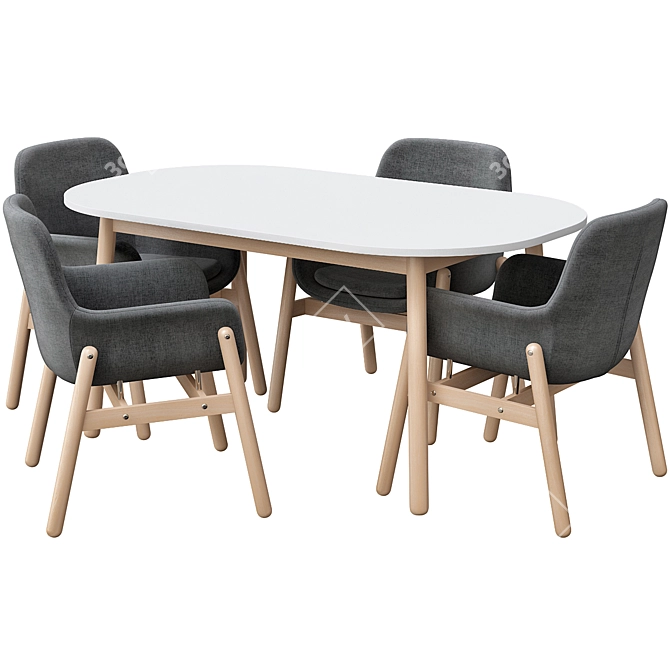 Elegant Vedbo Dining Set 3D model image 5