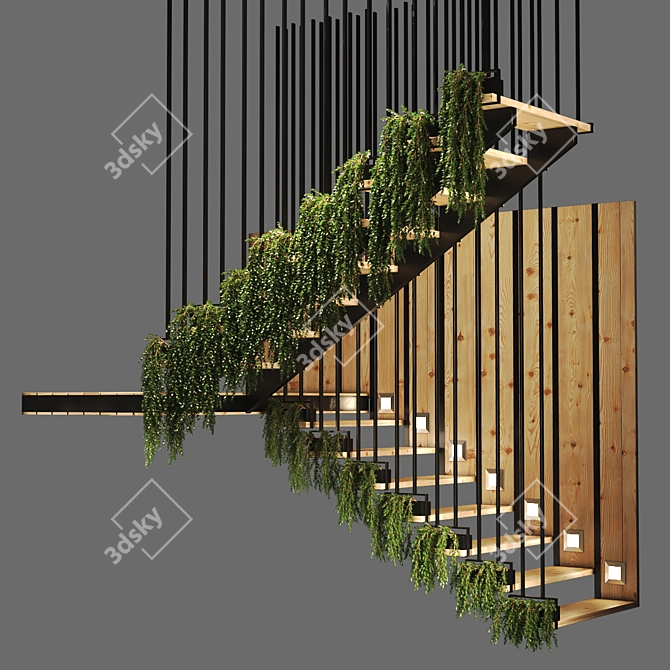 Infinite Ascend: Expandable Modern Staircase 3D model image 1