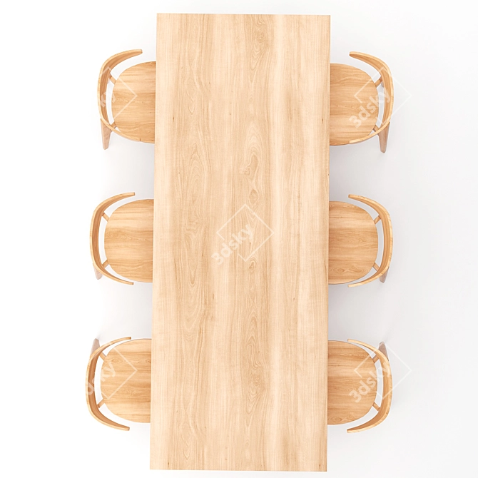 Barrel Dining Table Set 3D model image 2