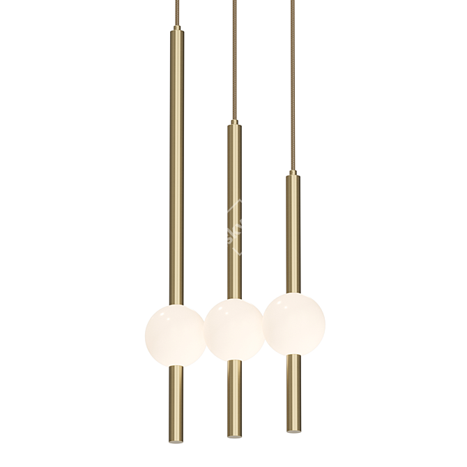 Elegant Glass Pendant Lamp 3D model image 2