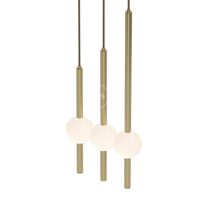 Elegant Glass Pendant Lamp 3D model image 3