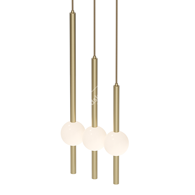 Elegant Glass Pendant Lamp 3D model image 4