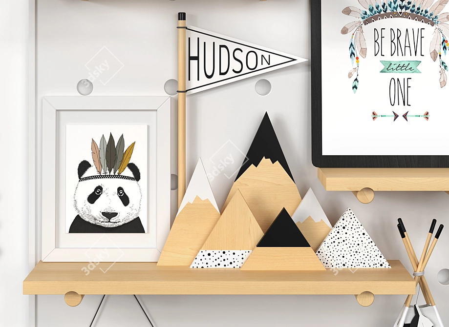 Children's Native American Themed Room Set 3D model image 3