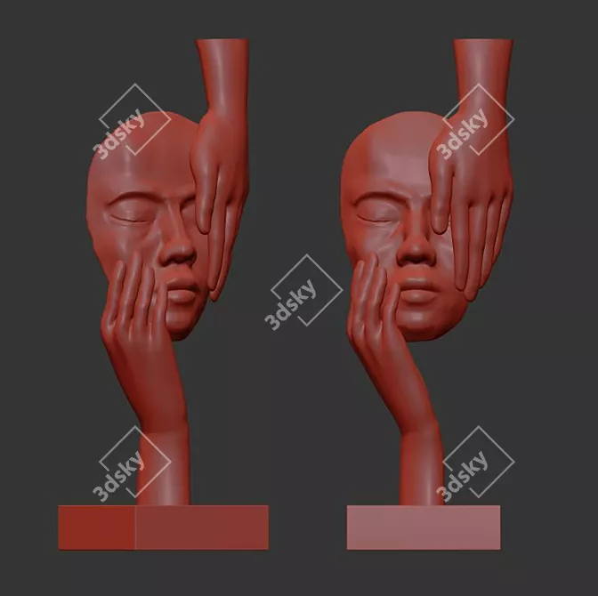 Modern Abstract People Sculpture 3D model image 7