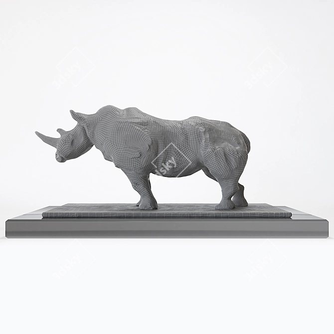 3D Rhino Sculpture | High-Quali 3D model image 4