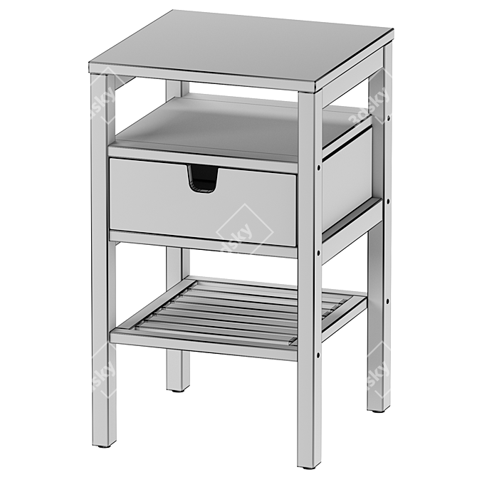 NORDKISA Bamboo Bedside Table 3D model image 3