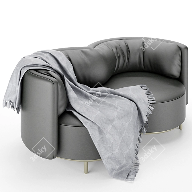 Natuzzi Wave 2 Seater: Luxurious Comfort for Your Living Space 3D model image 6