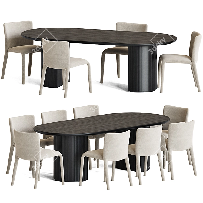 Modern Dining Set for Versatile Use 3D model image 1