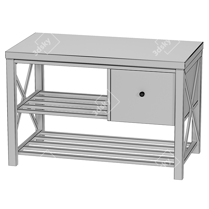 Urban Loft Storage Bench 3D model image 3