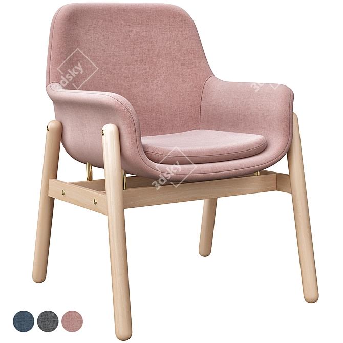 Vedbo Chair: Classic Grey Elegance 3D model image 1