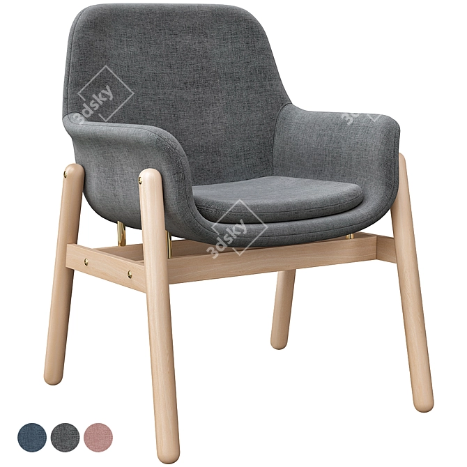 Vedbo Chair: Classic Grey Elegance 3D model image 2