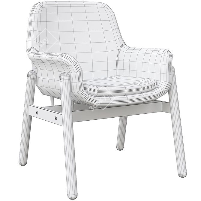 Vedbo Chair: Classic Grey Elegance 3D model image 7
