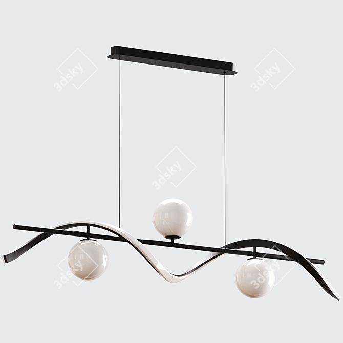 Minimalist Hanging Lamps - Gold & Black 3D model image 3