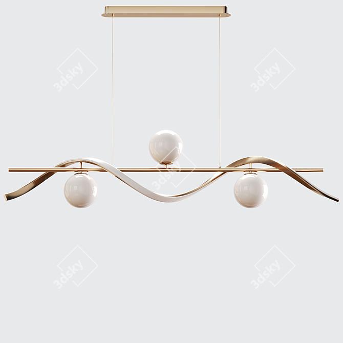 Minimalist Hanging Lamps - Gold & Black 3D model image 4
