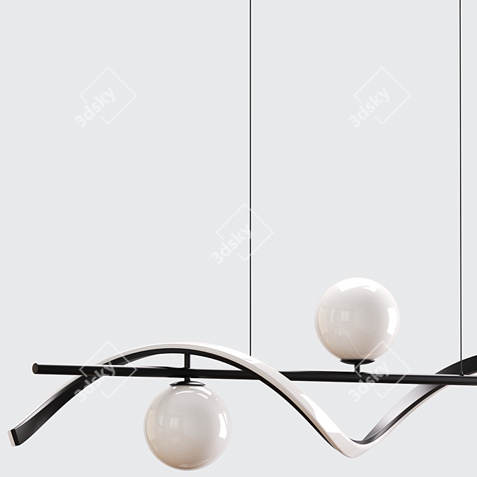 Minimalist Hanging Lamps - Gold & Black 3D model image 5
