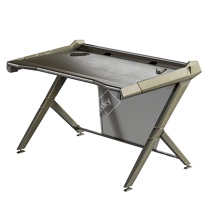 Ergonomic DXRacer Gaming Desk 3D model image 1